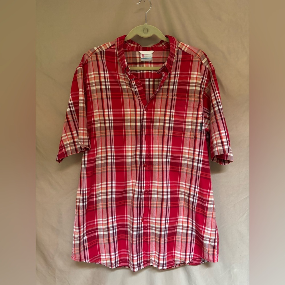Columbia Men's Red Plaid Shirt